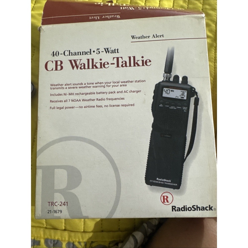RadioShack CB Walkie Talkie 40 Channel - NOAA Weather - TRC-241 External Speaker